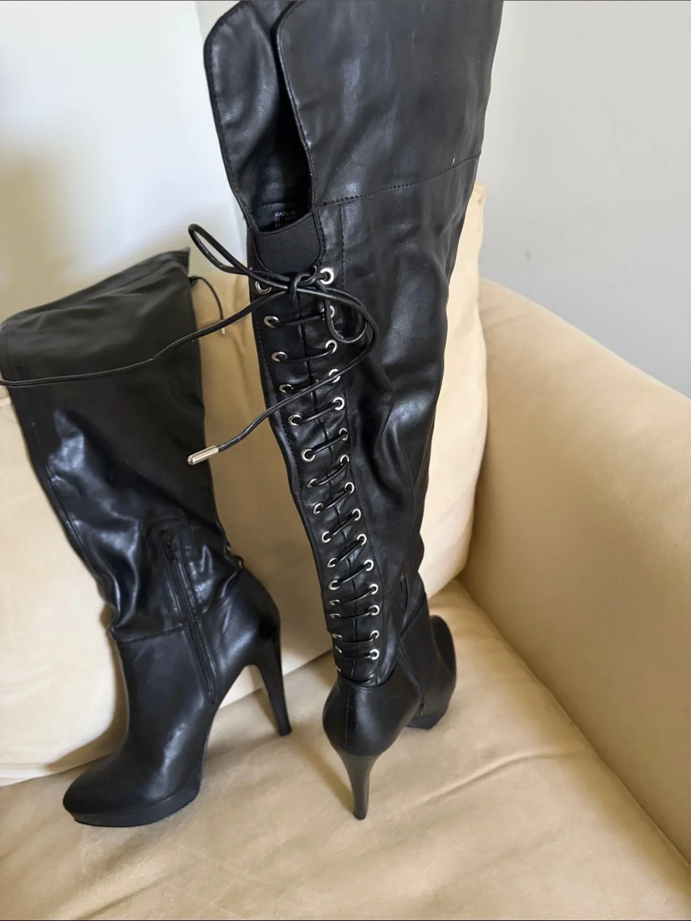 INC International Concepts Black Over-the-Knee Stiletto Boots